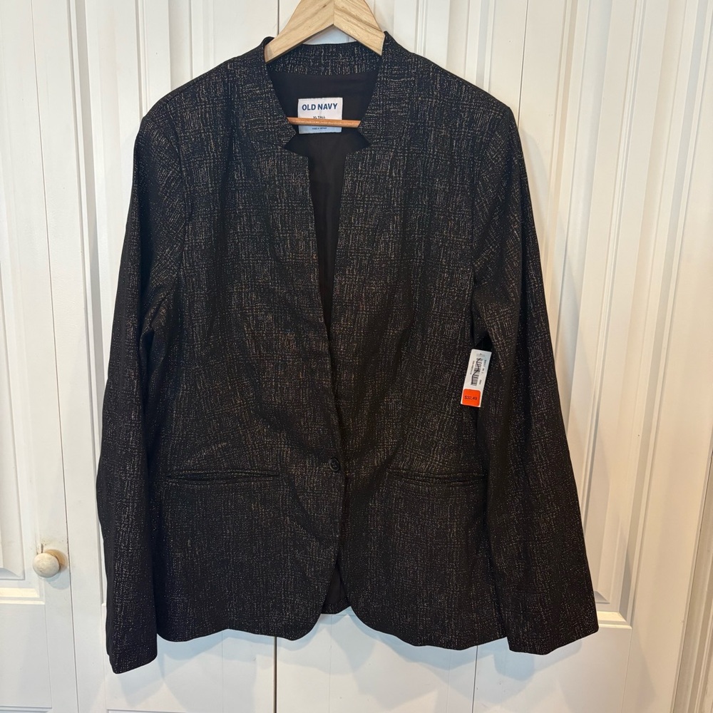 Old Navy Black Shimmer Jacket Size XL Tall